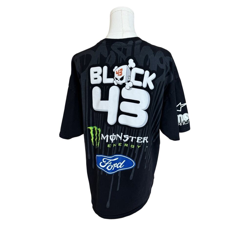 Ken Block 43 Monster Energy Ford Racing T Shirt XL Black Gymkhana Streetwear Y2K - Picture 6 of 7